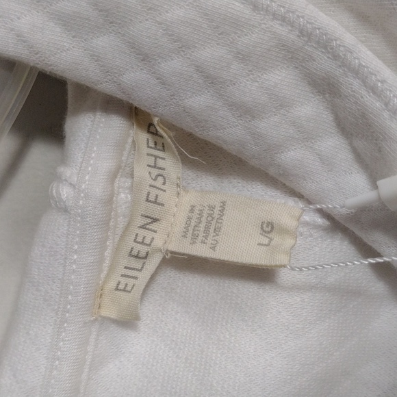 Nwt Eileen Fisher white hooded long jacket size large - Picture 9 of 14